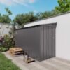 4x9 FT Lean to Shed with Windows,Outdoor Storage Shed Tool House with Sloping Roof with 2 Vents and 1 Side Open Door