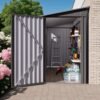 4x9 FT Lean to Shed with Windows,Outdoor Storage Shed Tool House with Sloping Roof with 2 Vents and 1 Side Open Door