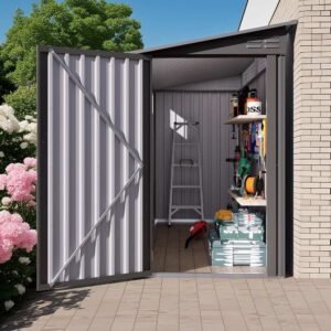 4x9-FT-Lean-to-Shed-with-Windows,Outdoor-Storage-Shed-Tool-House-with-Sloping-Roof-with-2-Vents-and-1-Side-Open-Door (2) 4x9 FT Lean to Shed with Windows,Outdoor Storage Shed Tool House with Sloping Roof with 2 Vents and 1 Side Open Door