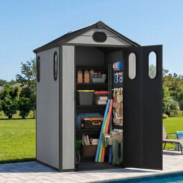 Aoodor-4-x-5-FT-Outdoor-Resin-Storage-Shed (2) Aoodor 4 x 5 FT Outdoor Resin Storage Shed - 4 x 5 FT
